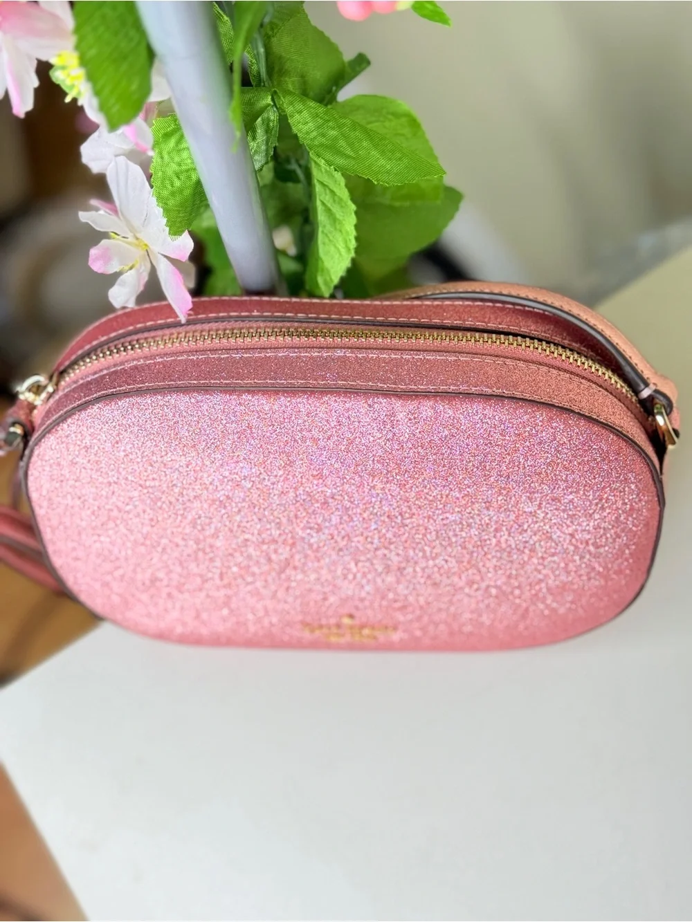 kate spade Pink Glitter Oval Crossbody Bag